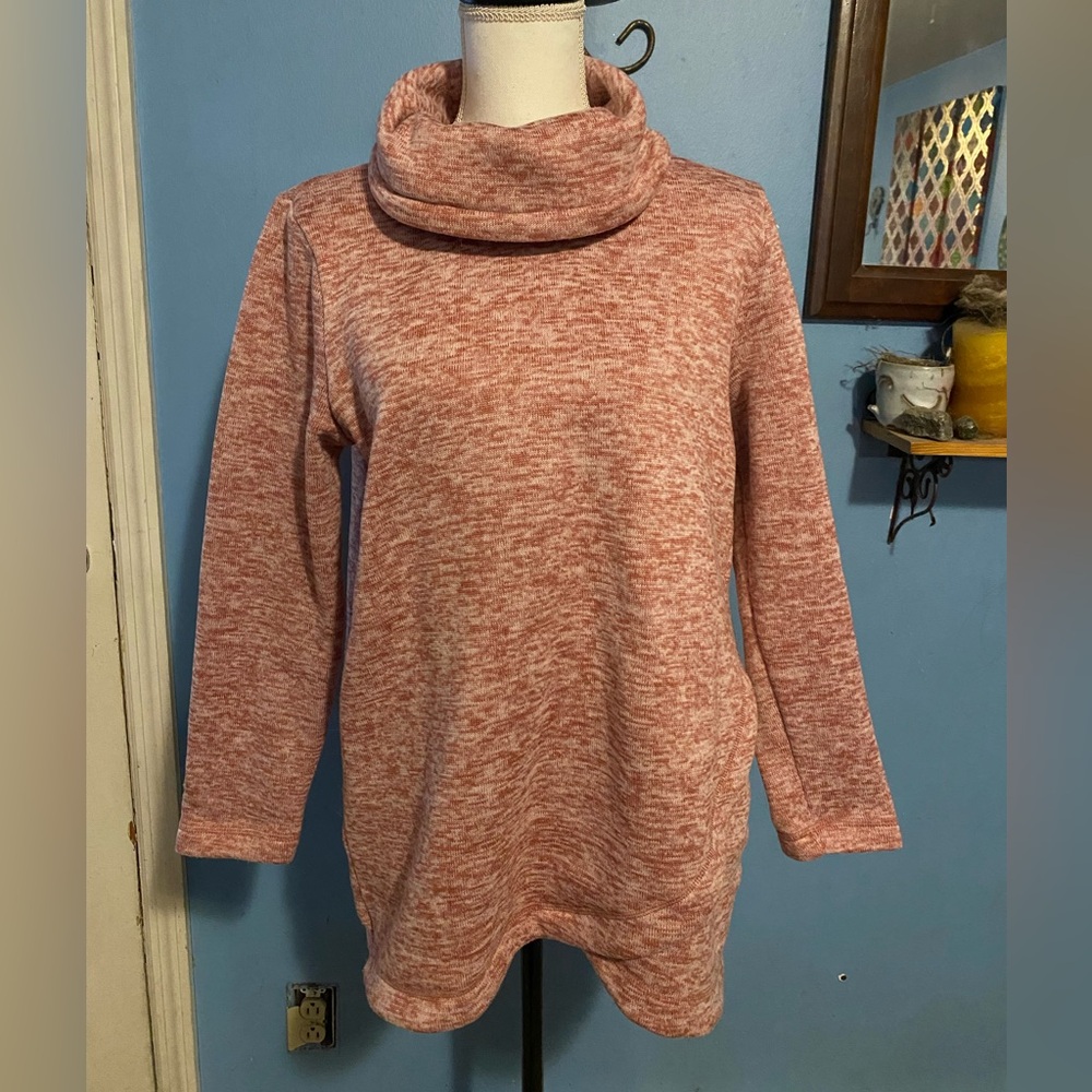 Lands’End, Pink, Cowl Neck, Fleece